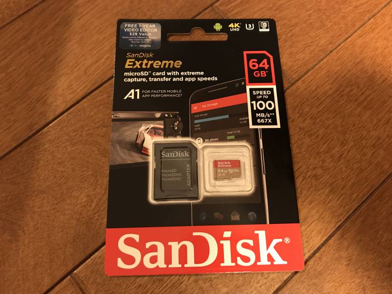 別途購入したMicroSDカード