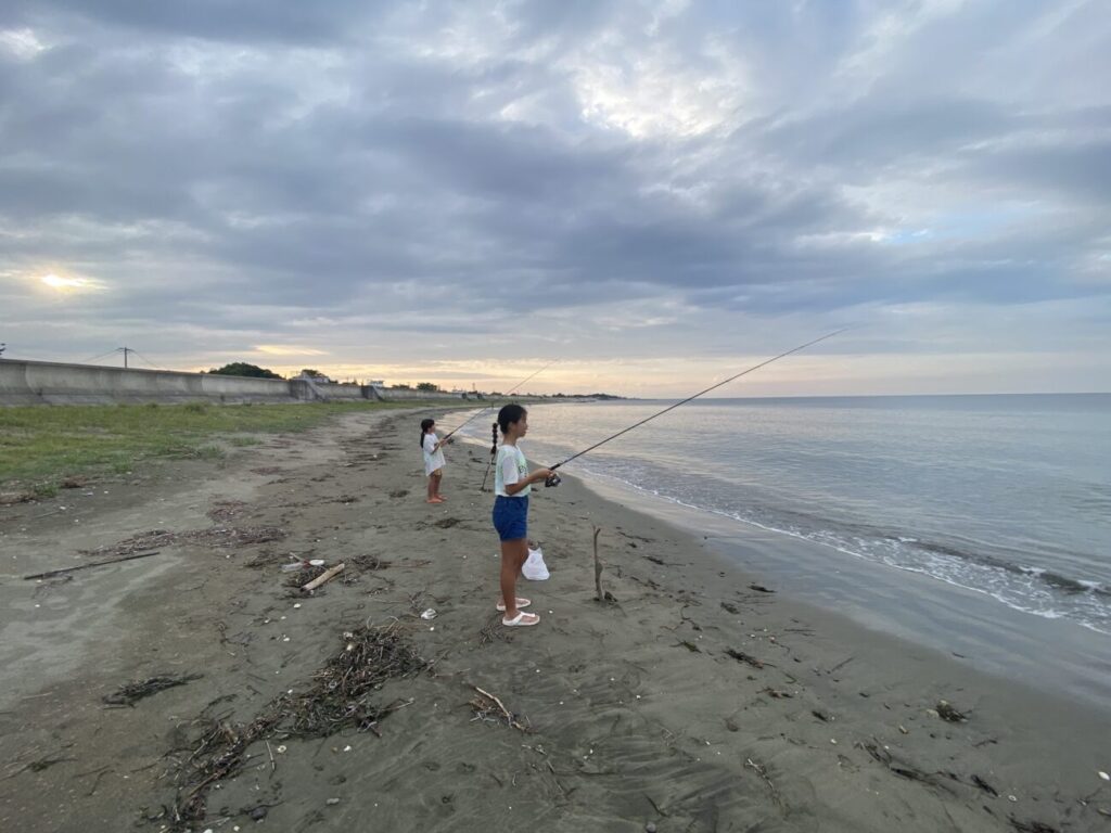 大淀ふれあいキャンプ場で釣り